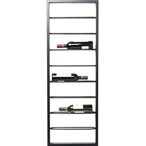 Kare Design hangwijnrek Bistro 120cm, zwart staand rek voor wijnflessen in tijdloos design, design plank voor de wijnkelder en keuken, (H/B/D) 120x42x6cm