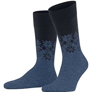 FALKE Heren Haven sokken duurzame wol kasjmier dik patroon HP, blauw (Dark Navy 6375), 42 EU