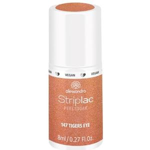 alessandro Striplac Peel or Soak - Veganistisch Tiger `s Eye - led-nagellak in abrikoos - voor perfecte nagels in 15 minuten, 8 ml