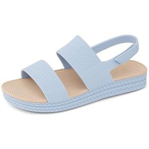 REEF Water Vista Womens Platform Sandal, Water Friendly, Adjustable Strap, Dusty Blue, 10
