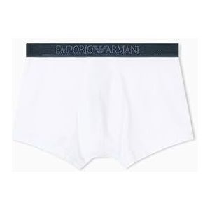EMPORIO ARMANI Heren glanzende Logoband Trunk, Wit, L, Wit, L