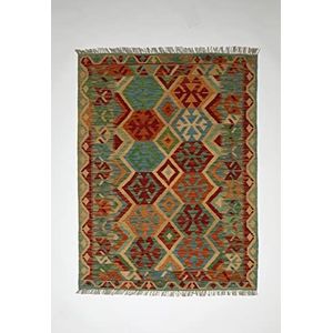 Kilim Herat-tapijt, woonkamer, kinderkamer, wol, handgeknoopt, geometrisch, slaapkamer, balkon, eetkamer, keuken (080 x 120 cm)