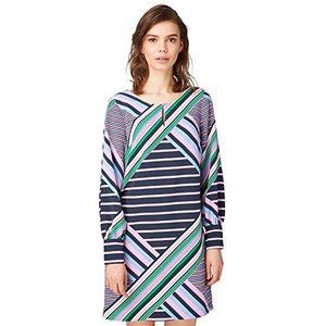 TOM TAILOR Dames Jurk met patroon 1008112, 16519 - Multicolor Stripe Design, 36