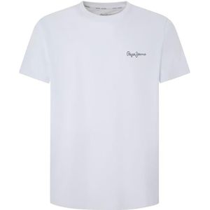 Pepe Jeans Single Cliford T-shirt voor heren, wit (wit), L, Wit (wit), L