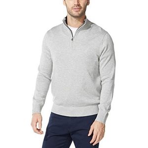Nautica Trui met kwartrits voor heren, Grijze Hei, XXL