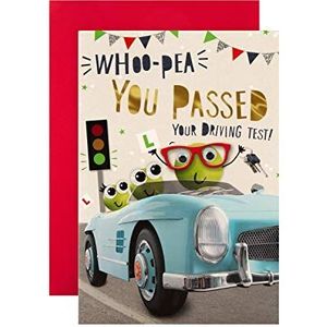 Hallmark Driving Test Pass Gefeliciteerd Kaart - Leuk Googly-Eyed Design