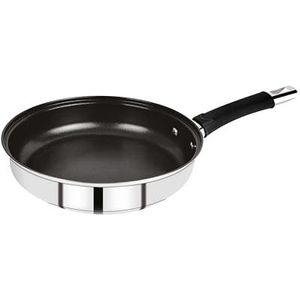 BERGNER Baster - 20 cm pan met holle handgrepen - gemaakt van roestvrij staal - het heeft sllicon -cover en 4 lagen -niet-laag -coating - inductiepunt