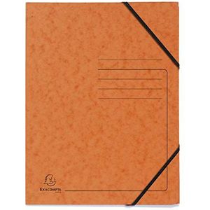 Exacompta - Ref. 555414E - karton met 25 elastieken mappen zonder bedrukte klep - glanzende kartonnen hoezen 355 g/m² - afmetingen 24 x 32 cm voor A4 documenten - kleur oranje