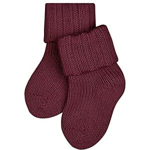 FALKE Unisex baby fleece katoen korte babysokken zonder motief dik geribbeld en warm 1 paar sokken, rood (Ruby 8830), 62-68