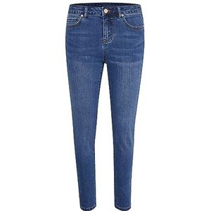 KAFFE Dames Jeans Slim Fit High Waisted Regular Waistband Denim Enkellengte, Medium Blue Denim, 36