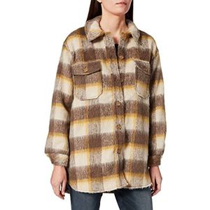 ONLY Vrouwelijke shacket geruit, Oatmeal 2, S