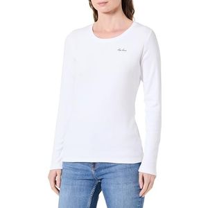 Pepe Jeans Dames W Basic Rib L/S T-shirt, wit (wit), M, wit(wit), M