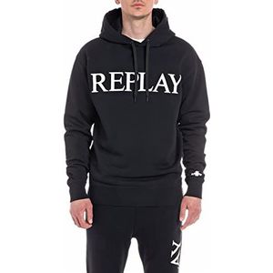 Replay Heren hoodie met capuchon, zwart (black 098), XS, Zwart 098, XS