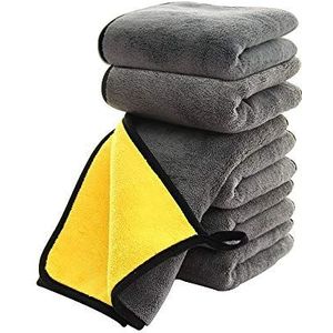 SOFTBATFY Ultrasoft, Grote, Dikke en Sneldrogende Auto Microfiber Reinigingsdoek Handdoek 800GSM Polijsten Waxen Auto Detailing Doek 6 Pack 16 x 16 ""(6 pack,16 x 16"")