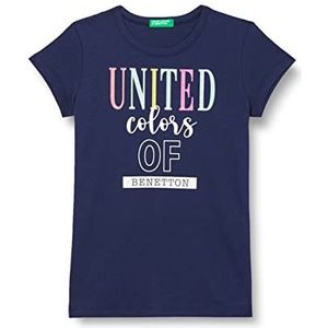 United Colors of Benetton T-shirt voor meisjes, donkerblauw 252, 150 cm