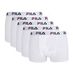 FILA FU5016/5 boxershorts voor heren, XXL, wit, 5 stuks