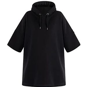 TYLIN Dames oversized sweatshirtjurk 37825500-TY01, zwart, L, Oversized sweatshirtjurk, L