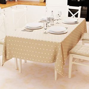 PETTI Artigiani Italiani - Tafelkleed, tafelkleed, tafelkleed voor de keuken van katoen, design harten, beige X24 pleinen (140 x 450 cm), 100% Made in Italy