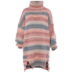 Sidona Dames kleurrijke zoom gebreide split nylon paars meerkleurig maat M/L trui sweater, paars, meerkleurig., M