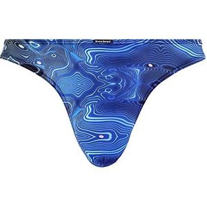 bruno banani Herenpaneel G-string, blauw/groene print, S