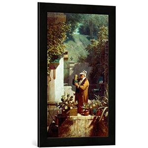 Ingelijste afbeelding van Carl Spitzweg Der Cactusfreund, kunstdruk in hoogwaardige handgemaakte fotolijst, 40 x 60 cm, mat zwart