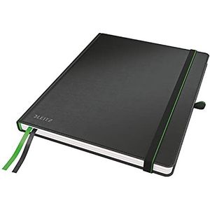 Leitz iPad formaat harde cover notebook, zwart (80 vel, gelijnd, met 2 bladwijzers, 100 g/m² ivoor papier, compleet bereik)
