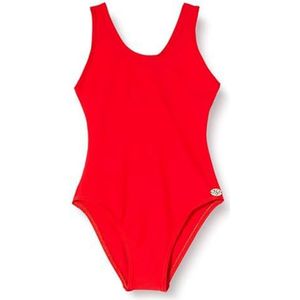 HAUTE PRESSION Eendelig badpak voor meisjes, effen, 906, C02, T6A, Rood, 6-14 ans
