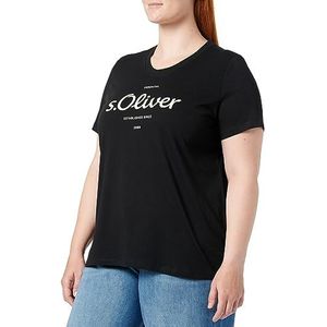 s.Oliver T-shirt voor dames, korte mouwen, grijs/zwart, maat 44, grijs/zwart, 44
