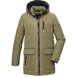 killtec Jongens Gewatteerde parka met capuchon/winterjas is waterafstotend KOW 135 BYS QLTD PRK, khaki, 164, 39877-000