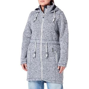 acalmar Dames Fraully gebreide fleece mantel, zilverblauw melange, XL