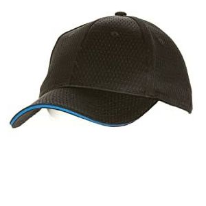 Colour by Chef Works BCCT-BLU-0 Cool Vent Baseball Cap, blauwe Trim, One Size, Zwart