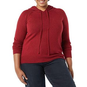 Amazon Essentials Soft Touch Pullover met capuchon voor dames, donkerrood, XXL