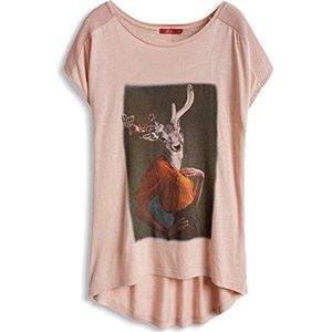 Esprit Bear Print T-shirt voor dames, meerkleurig (nude 685), 42