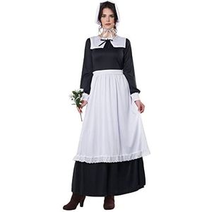 California Costumes 1311 Pilgrim Woman Kostuums voor volwassenen, Zwart, Wit, Groot