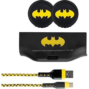 FRTEC Opladen en spelen voor controller Batman Edition, compatibel met Xbox Series X/S + Grips Logo Batman, accu 1000 mAh + USB-C 3 m Batman-kleuren, DC, officiële licentie