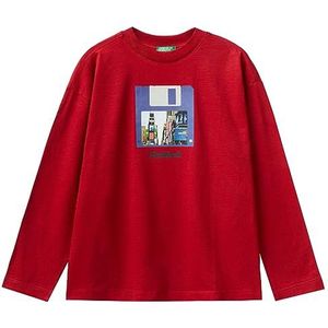 United Colors of Benetton T-shirt voor kinderen en jongens, Bordeaux 0 V3, 170