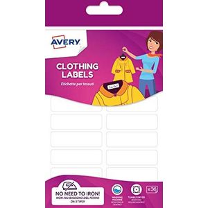 Avery Spanje ETVET36-UK. Strijkvrije kledingetiketten, 45 x 13 mm, 36 etiketten per envelop.