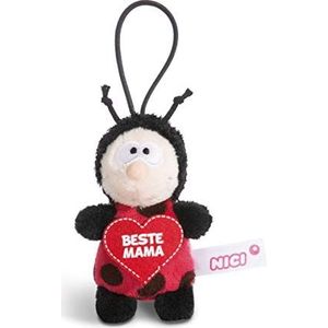 NICI 44858 hanger lieveheersbeestje met spreuk Beste Mama 8 cm met lus, rood/zwart