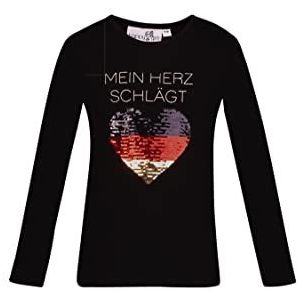Happy Girls Meisjesfan voetbal wereldkampioenschap T-shirt, zwart, regular, zwart, 116 cm