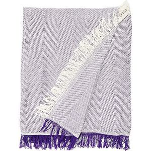 Martina Home, Espiga, bedsprei, multifunctioneel/plaid, 230 x 260 cm, eierschaalkleur, lila
