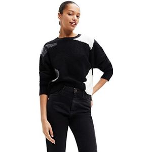 Desigual Dames Black JERS_MINA 2000 Pullover Sweater, XS