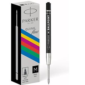 Parker Balpen vullingen | middenpunt | zwarte Quinkflow inkt | 20 navullingen voor balpen