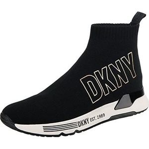 DKNY Essential Classic Jogger Lichtgewicht instapsneakers voor dames, Zwart/Goud, 39 EU
