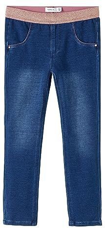 NAME IT Nmfsalli Dnmtorina SWE legging Noos broek voor meisjes, Dark Blue Denim 1, Eén maat