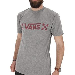 Vans Drop V Check-b T-shirt voor heren, Grijze Heather, XS