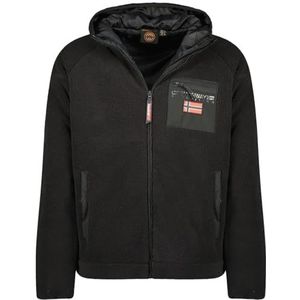 Geographical Norway Udaf Heren Dikke Fleece Warme Ritssluiting - Sweatjack Winter Warm Heren Zacht - Sweatshirt met Lange Mouwen - Ideaal Herfst Winter (Zwart XL), Zwart, XL