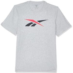 Reebok GS Vector Tee, Medium Grey Heather/Vector Red, S