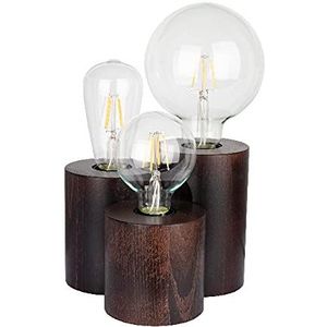 Homemania HOMBR_0040 tafellamp Shape Basis, bureau, nachtkastje, donker hout, 19,5 x 19,5 x 15 cm