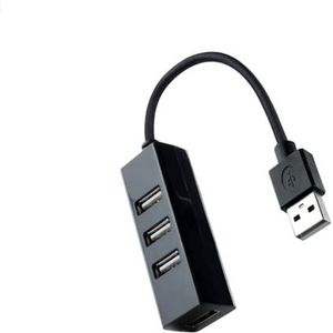 USB HUB 4-Port USB 2.0, USB-A/M-aansluiting, 15 cm kabel, zwart, ideaal voor het uitbreiden van elektrische verbindingen