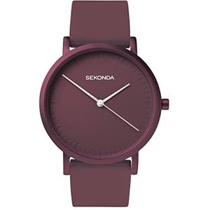 Sekonda Palette Dames 36mm Quartz Horloge met Analoog Display en Siliconen Band, Rood, 40554-AMZUK